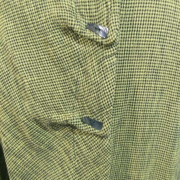 Connies Moon Light Green Black Lagenlook Asymmetrical Top M - Picture 6 of 8